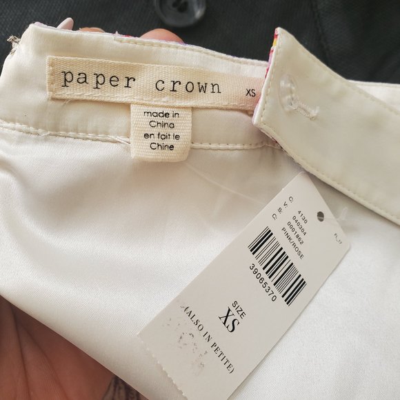 NWT Anthropologie Paper Crown halter Floral Dress With Button Attachments XS - Picture 8 of 9